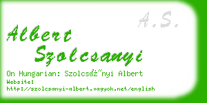 albert szolcsanyi business card